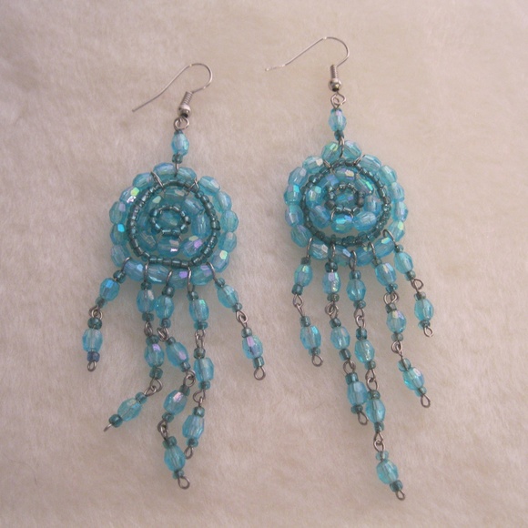 Jewelry - 4/20 🌻 Handmade Beaded Boho Turquoise Earrings